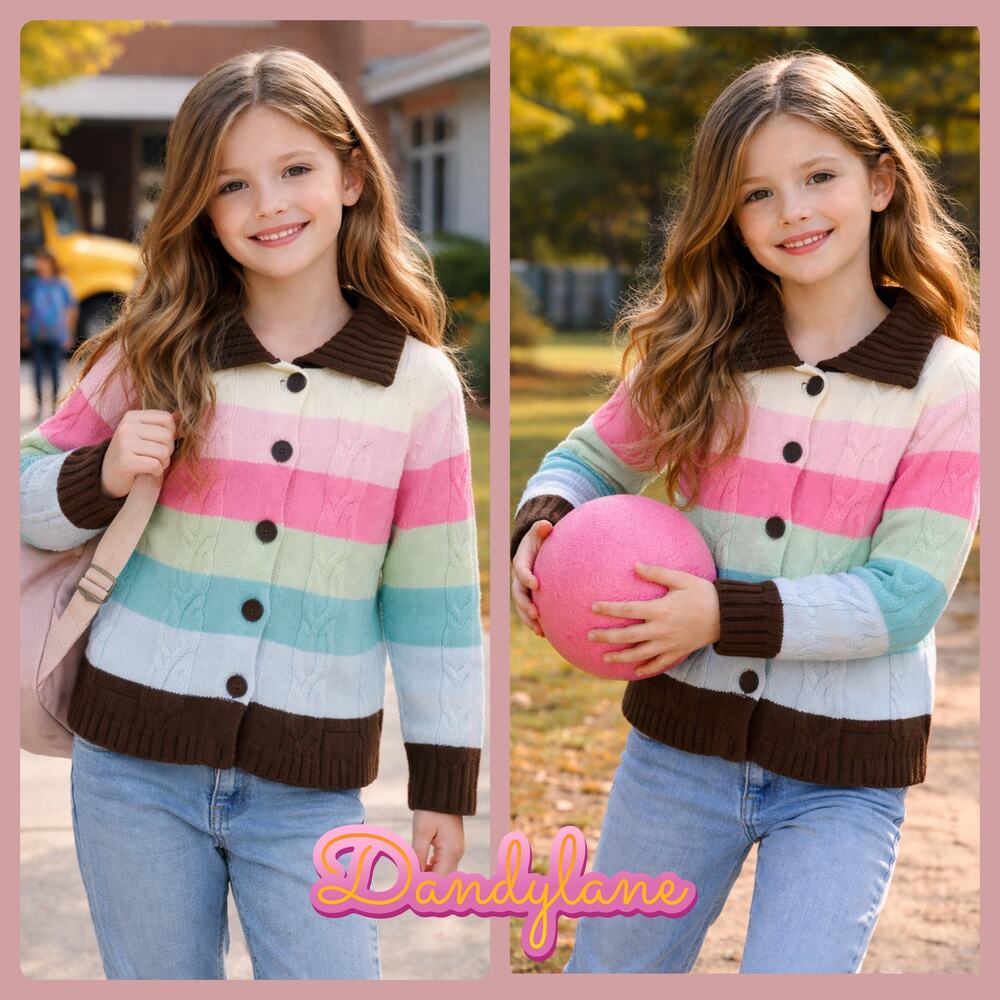 Gymboree  Retired Winter Ballerina Striped  Button Front Sweater Size Small